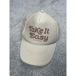 Nissun Bottom Shelf Baseball Hat Trucker Snapback Take It Easy Pin Beige Cap